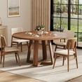 thumbnail image 1 of COZONY 47" Round Dining Table for 4-6, Farmhouse Wood Dinner Table with Sturdy Cross Base, Rustic Kitchen & Living Room Furniture, Brown (Table Only), 1 of 11