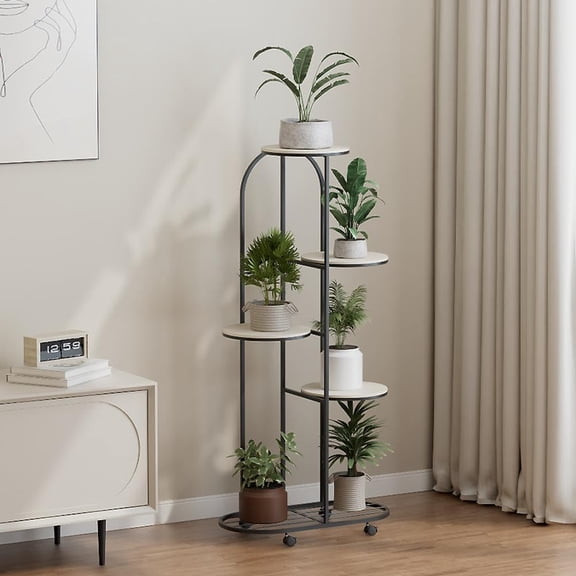 COZONY 5 Tier Tall Corner Plant Stand for Home and Patio,Black