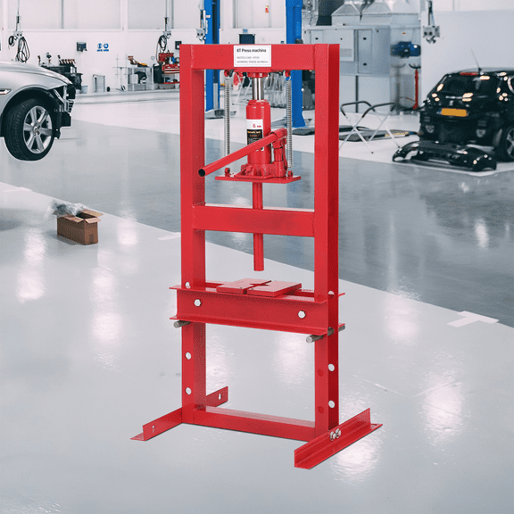 COZONY 6 Ton Hydraulic Shop Press w/ Press Plates, H-Frame Adjustable Height Benchtop Press