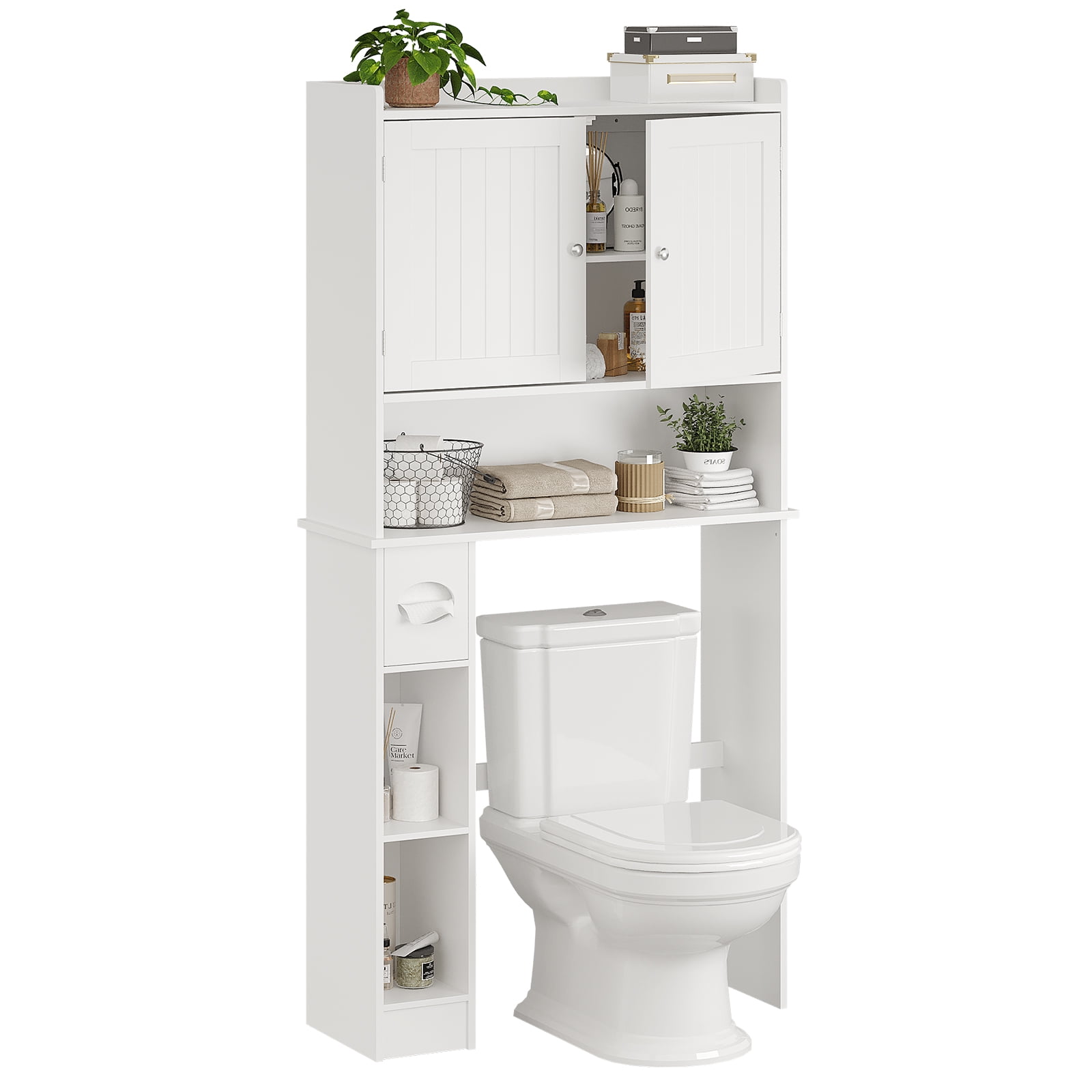 COZONY 65.4" Tall Over The Toilet Storage Cabinet with Barn Doors ...