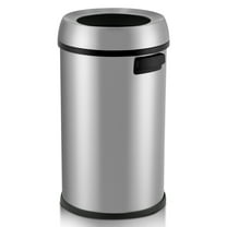 COZONY 65L/17 Gal Commercial Trash Can, Stainless Steel Large Garbage Bin w/ Wide Open Top & Dual Side Handles,Silver