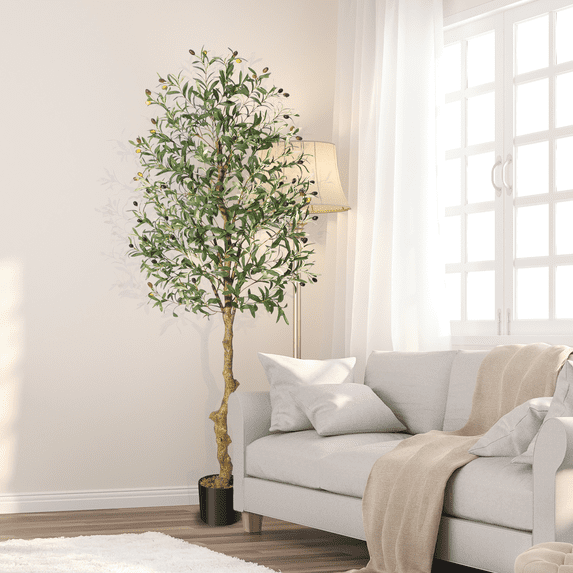 False Tree Trunk COZONY 6ft Lifelike Artificial crank heavy duty Olive Tree, Realistic ...