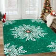 thumbnail image 1 of COZONY 6x9 Christmas Area Rug, Washable Snowflake Vintage Large Rug, Soft Non-Slip Low Pile Living Room Rug, Green Holiday Decor, 1 of 11