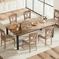 thumbnail image 1 of COZONY 78.7" L Industrial Dining Table for 6~8, Wood Kitchen Table, Rectangle Dining Room Table for Home, Office, Rustic Brown, 1 of 7