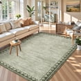 thumbnail image 1 of COZONY 8'x10' Modern Bordered Area Rug, Soft Washable Non-Skid Low Pile Carpet for Living Room, Green, 1 of 7