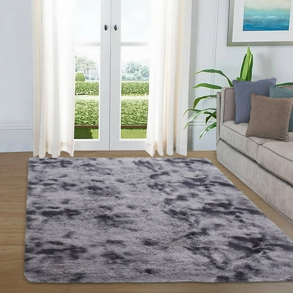 COZONY 9' x 12' Shag Area Fluffy Rug, Thick and Ultra Soft Furry Rug with Non-Slip Backing, Faux Fur Rug for Living Room,Bedroom,Dining Room,Dark Gray