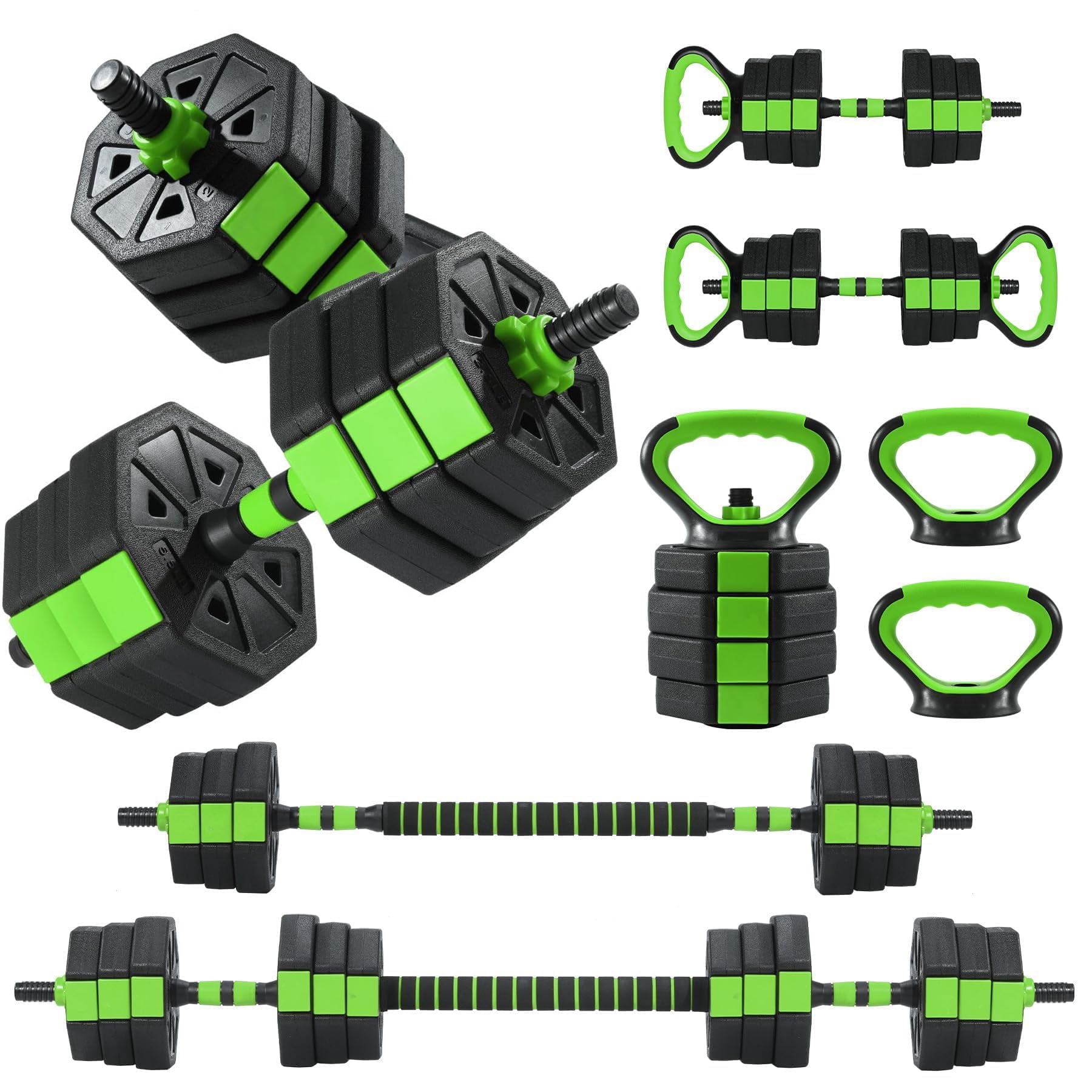 COZONY Adjustable Weight Set 66/88 LBS, 4-in-1 Dumbbell Set and Barbell Weight Set, Converts to Kettlebell & Push-Up Stand, Free Weights Dumbbells Set for Men & Women Full Body, Perfect for Home Gym