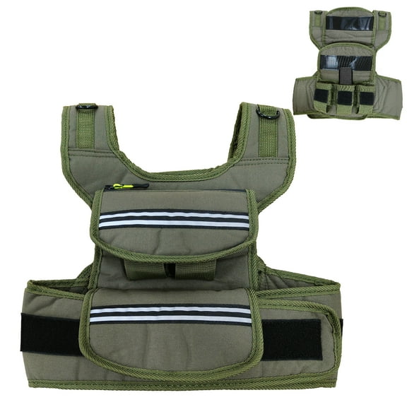 COZONY Adjustable Weighted Vest for Men, 25 lbs Running Rucking Vest with Shoulder Pads and Reflective Stripes