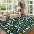 thumbnail image 1 of COZONY Boho Floral Area Rug 9x12 ft, Washable Low Pile Faux Wool Rug with Non-Slip Backing, 1 of 8