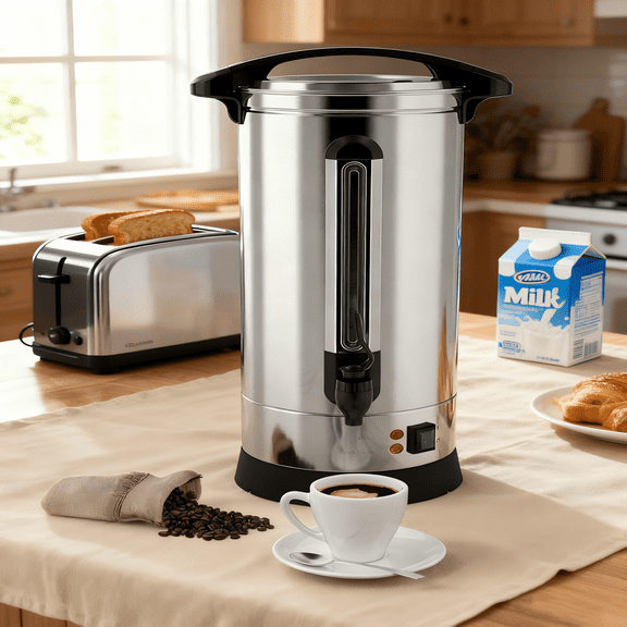 COZONY Commercial Coffee Urn, Stainless Steel Electric Hot Water Dispenser, Fast Brew for Catering