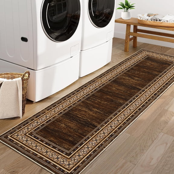 COZONY High-Density Shag Bath Mat, 1200GSM Non-Slip Washable Floor Mat for Bathroom & Kitchen,Red