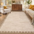 thumbnail image 1 of COZONY Modern Bordered 4'x6' Accent Rug, Washable Non-Slip Low Pile Soft Carpet for Entryway or Office, Linen, 1 of 8