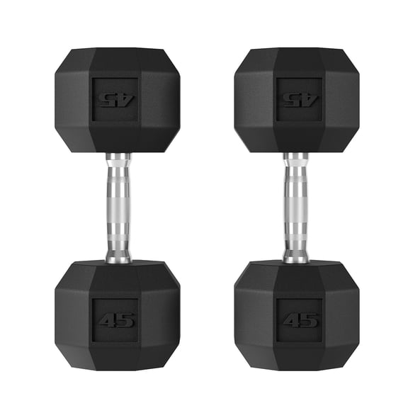 COZONY PVC Hex Dumbbell Weight Set, Multiple Sizes 45LBS Pairs for Exercise and Fitness