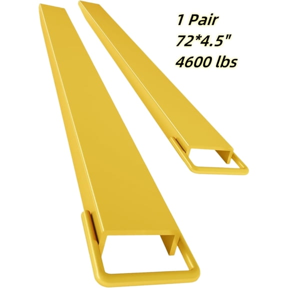 COZONY Pallet Fork Extensions, 4.5 ×72" Forklift Extensions, 4600LBS Lifting Capacity,Heavy Duty Steel Pallet Forklift Extensions, 1 Pair for Forklift Lift Truck Forklift Loaders,Yellow