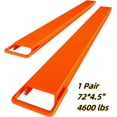 thumbnail image 1 of COZONY Pallet Fork Extensions, 4.5 ×72" Forklift Extensions, 4600LBS Lifting Capacity,Heavy Duty Steel Pallet Forklift Extensions, 1 Pair for Forklift Lift Truck Forklift Loaders,Orange, 1 of 8