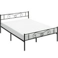 thumbnail image 1 of COZONY Queen Bed Frame with Double Carvings,79.9*60.2*35",Sturdy Headboard and Footboard,Metal Mattress Foundation and Storage Function,Noise-Free,No Box Spring Required,Easy to Install，Black, 1 of 9