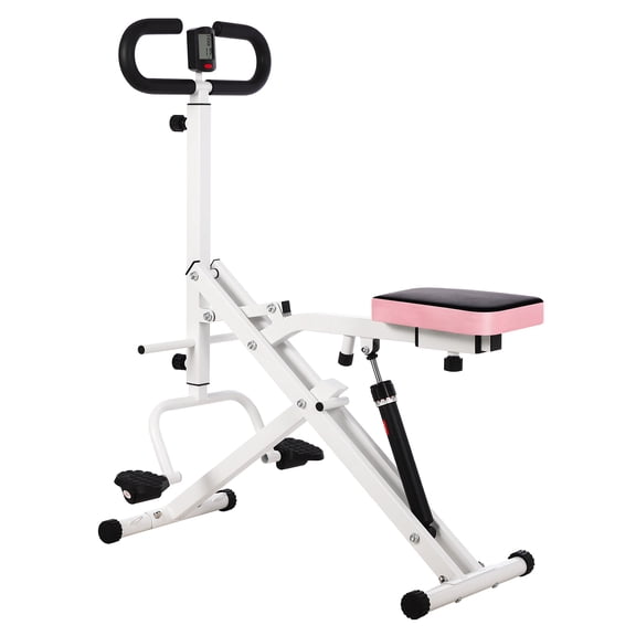 COZONY Squat Assist Machine, Adjustable 12-Level Resistance Foldable Rowing Squat Trainer for Full Body Workout, 350 lb Capacity,White