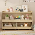 thumbnail image 1 of COZPAW Toy Storage Organizer, 2 Tier Montessori Shelf with Movable Bins, Toy Organizers Book Shelf for  Room, Playroom, Nursery (Wood), 1 of 8