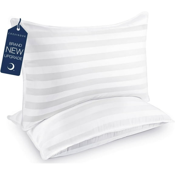 COZSINOOR Bed Pillows Queen Size: Hotel Quality Set of 2 - Down Alternative Microfiber Filled for Back, Stomach, Side Sleepers, Breathable & Skin-Friendly