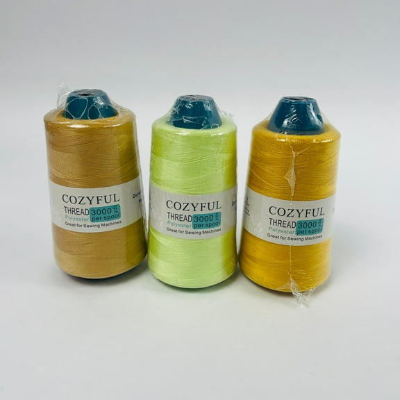 COZYFUL 3 Spools Embroidery Thread Set, 3000 Yards Polyester Machine Thread