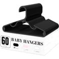 thumbnail image 1 of Cozymood Baby Clothes Hangers, 60 Pack Non-Slip Kids Plastic Hangers, Childrens Hanger Toddler Hanger for Infant Child Clothing, Black, 1 of 8