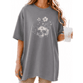 thumbnail image 1 of COZYMY Women's Cottagecore Skull Graphic Short Sleeve Shirt Soft Cotton Black Crewneck Summer Tee, 1 of 6