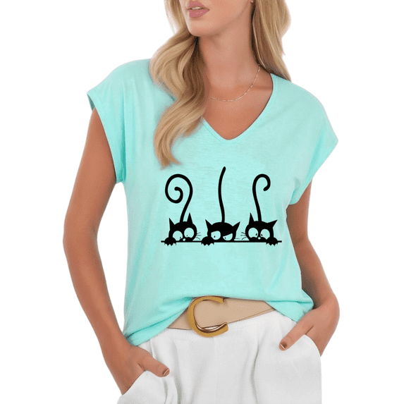 COZYMY Women's Funny Self Deprecating Graphic V-Neck Short Sleeve Tee Soft Cotton Yellow Summer Top