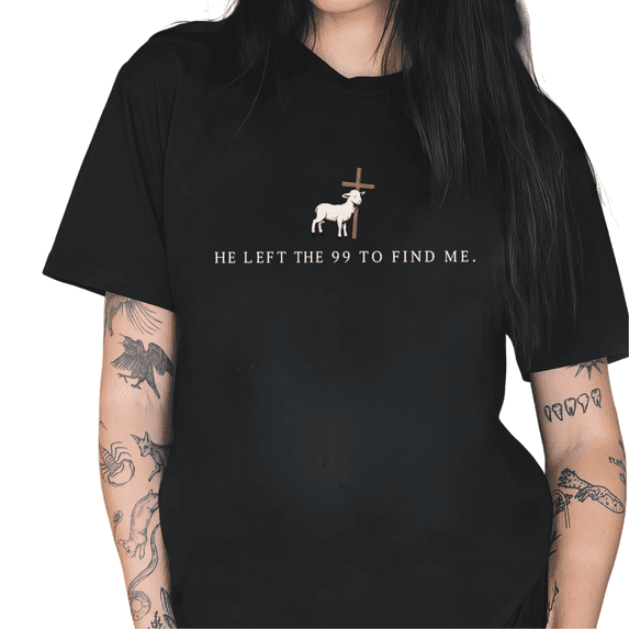 COZYMY Women's Lost Sheep Bible Verse Graphic Short Sleeve T-Shirt Religious Inspirational Daily Soft Tees Tops