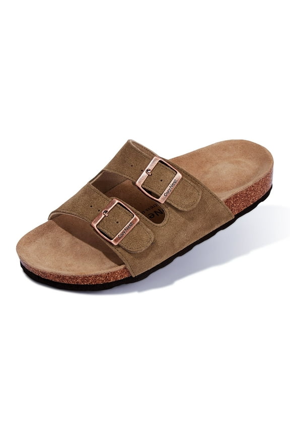 CozyNest HOPE Adjustable Slide Sandals for Women and Men Cork Footed Arch Supported for Summer Indoor and Outdoor
