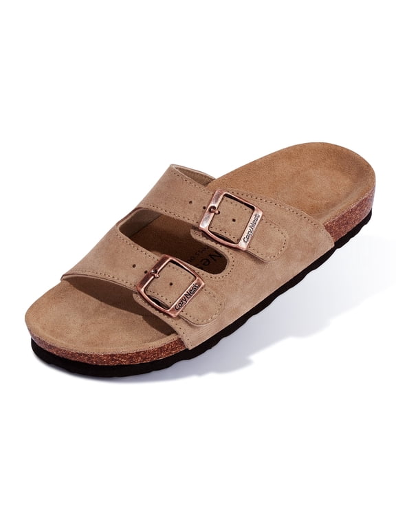 CozyNest HOPE Adjustable Slide Sandals for Women and Men Cork Footed Arch Supported for Summer Indoor and Outdoor