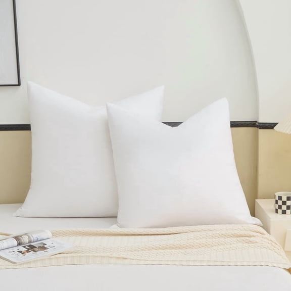 COZY ONE 24x24 Decorative Throw Pillow Inserts 2pk, Feather Down filling with 100% Cotton Cover, Made in USA