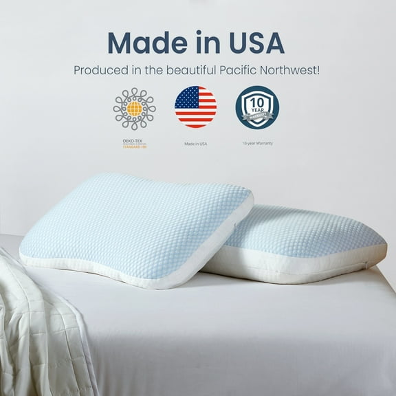 COZY ONE Cooling Reversible Pillow 2pk , Adjustable Down Alternative Pillow for Side,Back,Stomach & Hot Sleepers, Standard/Queen Size 20" x 28"