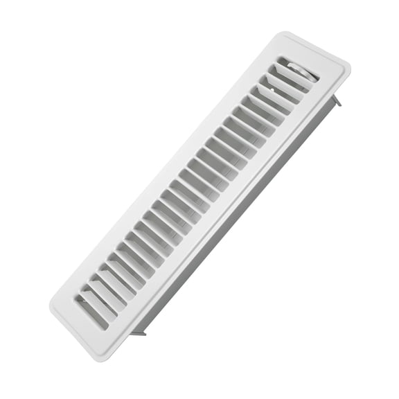 COZZIVITA 2" x 12" Floor Register - Heavy Duty Steel Walkable Floor Vents - Easy Adjust Air Supply Lever - Vent Covers for Home (White)
