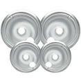 thumbnail interactive-video image 1 of Supco 4-Piece Chrome Drip Pan Set – Fits GE WB31M15 & WB31M16 – 2 Small + 2 Large 1 of 6