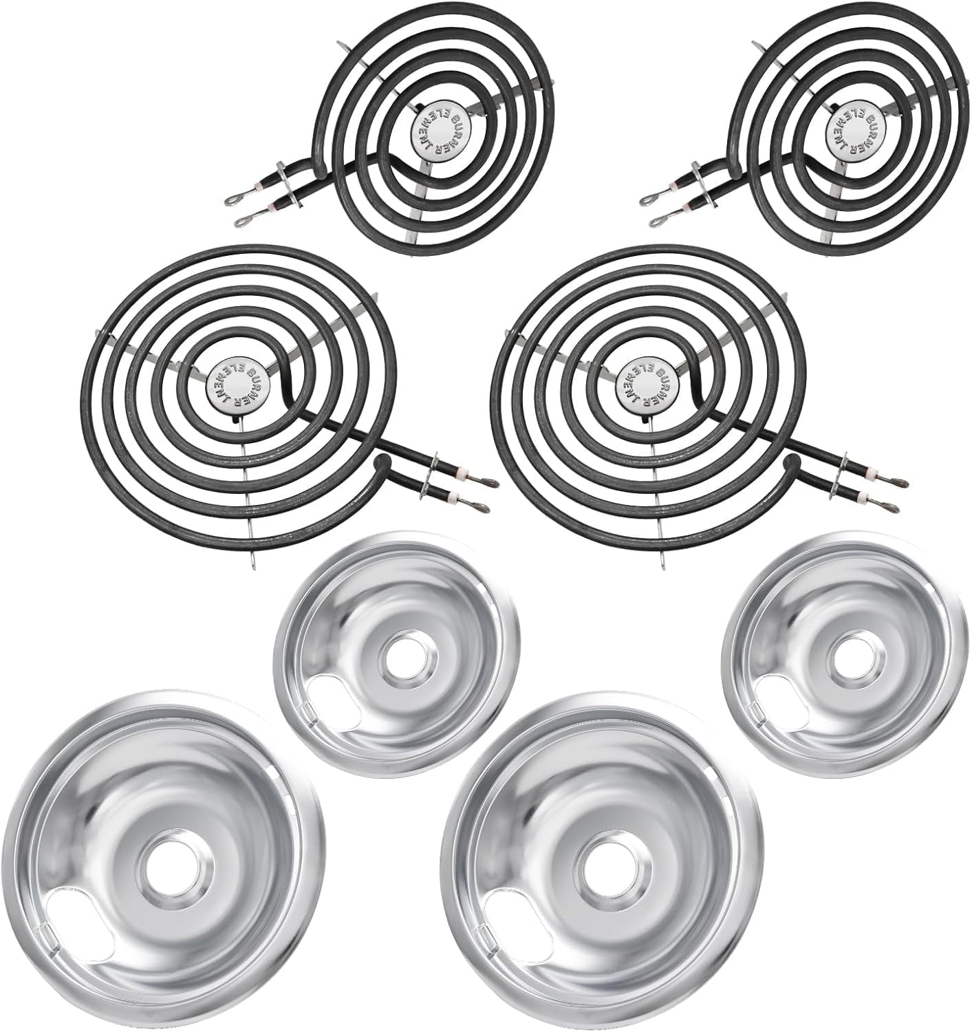 COZZIVITA MP22YA Stove Burner Element Replacement Set and Whirlpool Drip Pans, Perfectly Fit Whirpool Electric Range Stove Top