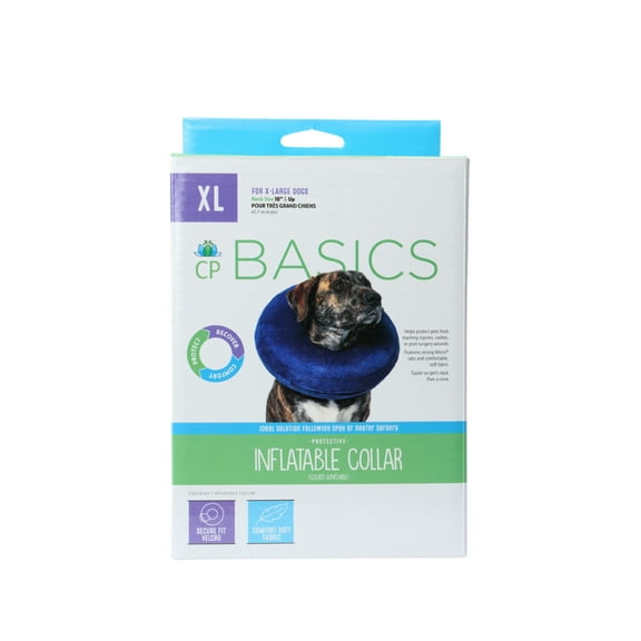 Calm Paws Basics Inflatable Adjustable Collar for Dogs, X Large