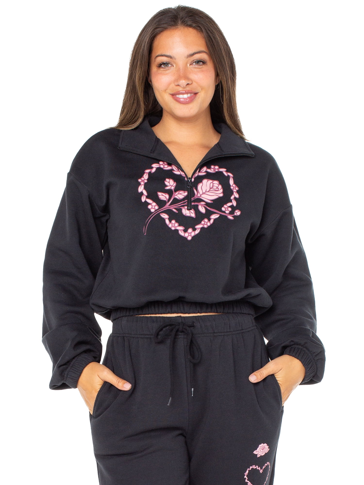 Celebrity Pink Women's and Women's Plus Fleece Pullover Sweatshirt, Sizes XS-4X