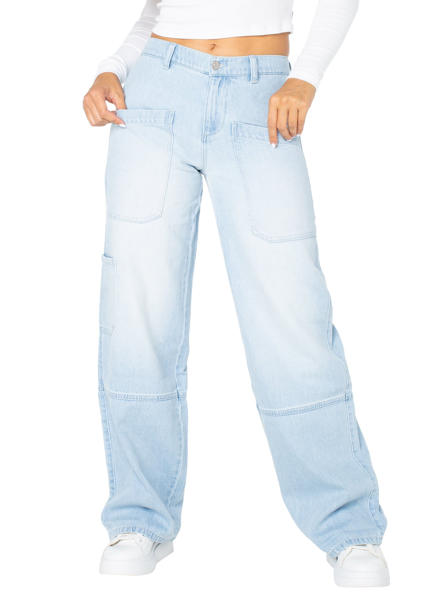 Celebrity Pink Women's and Women's Plus Wide Leg Gardener Jeans, Sizes XS-4X