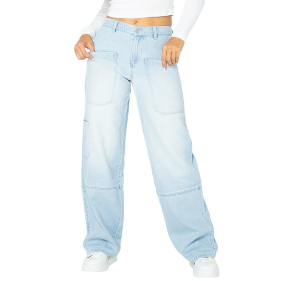 Celebrity Pink Women's and Women's Plus Wide Leg Gardener Jeans, Sizes XS-4X