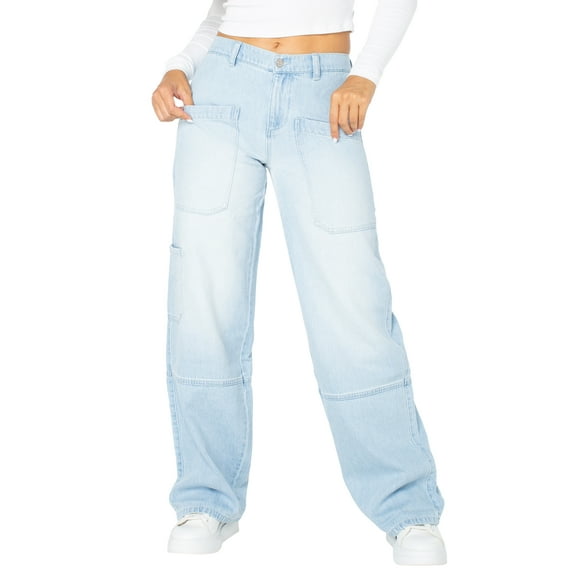 Celebrity Pink Women's and Women's Plus Wide Leg Gardener Jeans, Sizes XS-4X