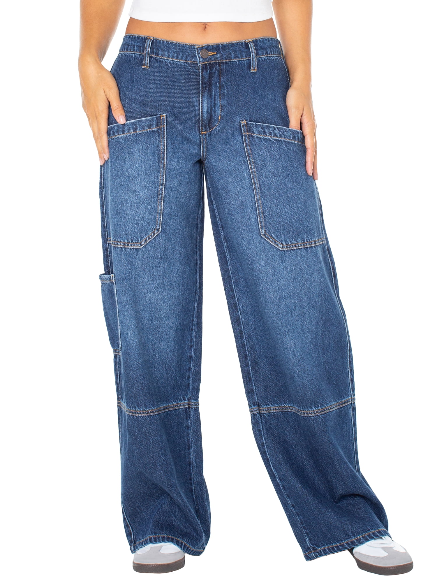 Celebrity Pink Women's and Women's Plus Wide Leg Gardener Jeans, Sizes XS-4X