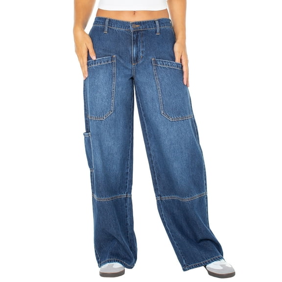 Celebrity Pink Women's and Women's Plus Wide Leg Gardener Jeans, Sizes XS-4X