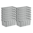 thumbnail image 1 of CP HOSPO Stackable Grey Storage Box, 27" x 17" x 12" with Attached Lid (12-Pack) – Efficient Food Storage Solution, 1 of 3