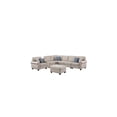 thumbnail image 1 of Devion Furniture Gina Artificial Leather Modular Sectional Sofa with ottoman and cupholder console, 1 of 5