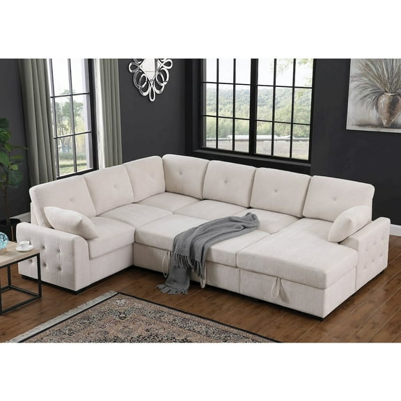 Devion Furniture Nyhan Upholstered Corner Sectional Sofa Couch