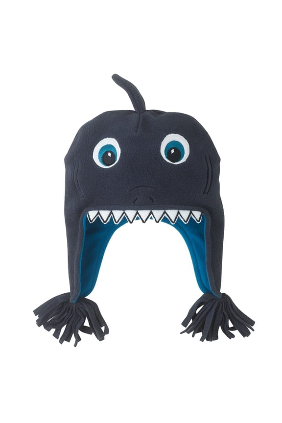 CP Infant Boys Blue Microfleece Shark Peruvian Trapper Hat 6-12 Months