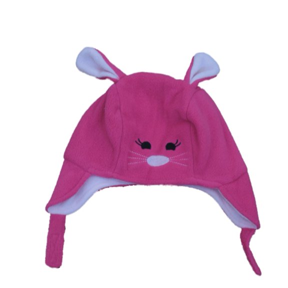 CP Infant Girls Pink Fleece Kitty Cat Peruvian Trapper Hat 6-12m