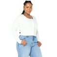 thumbnail image 1 of Celebrity Pink Women’s Cropped Cardigan with Long Sleeves, Sizes XS-4XL, 1 of 5