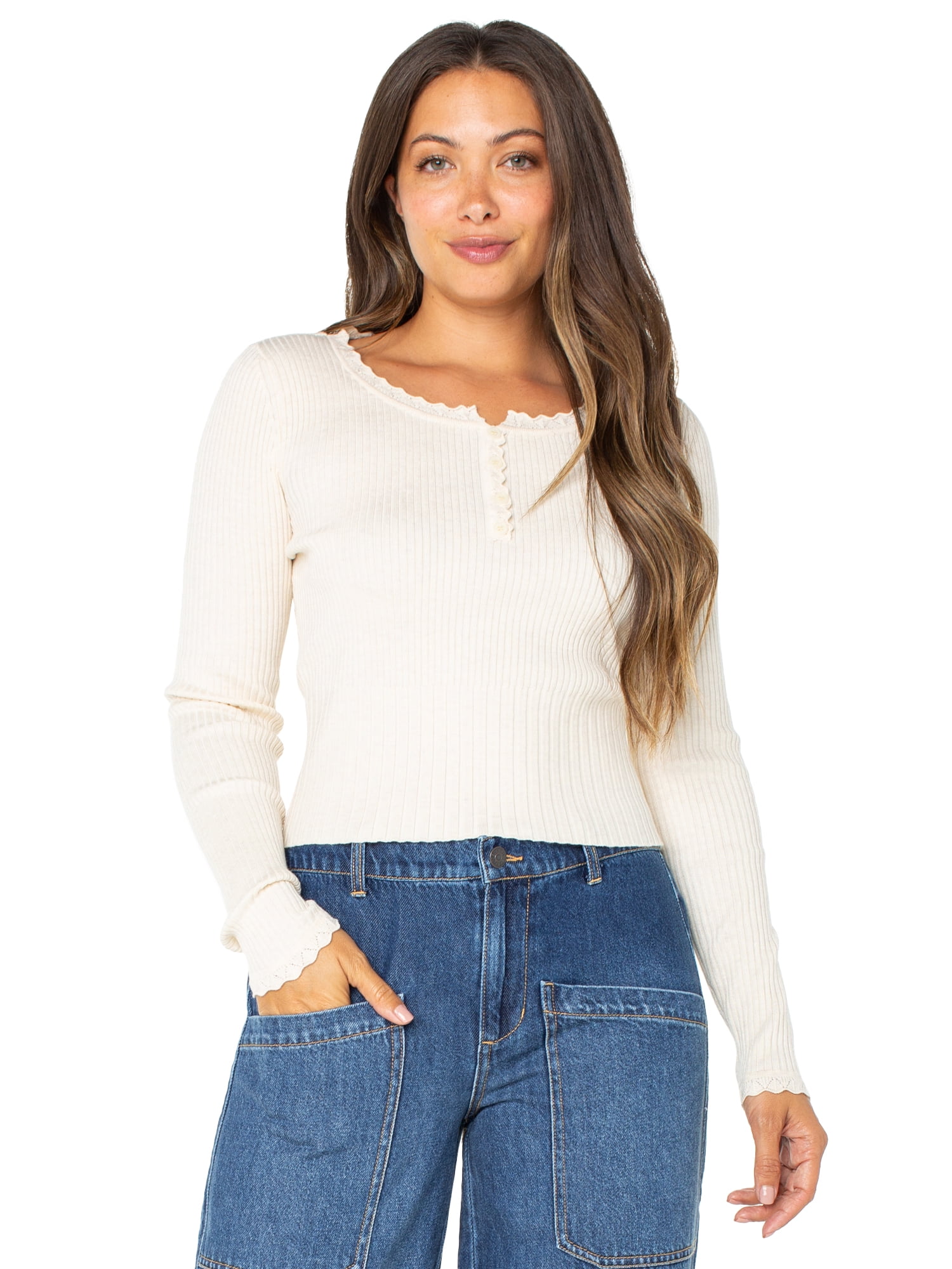 Celebrity Pink LS HENLEY TOP