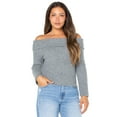 thumbnail image 1 of Celebrity Pink Women's Off Shoulder Scalloped Edge Sweater, Sizes XS-XXXL, 1 of 5